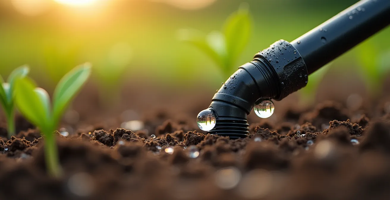 Comparación visual de tres sistemas de riego diferentes en campos españoles