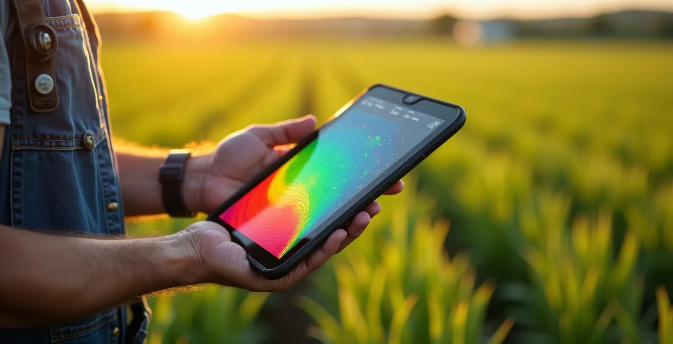 Vista de pantalla mostrando mapas de vigor vegetal y prescripción para tratamiento diferenciado