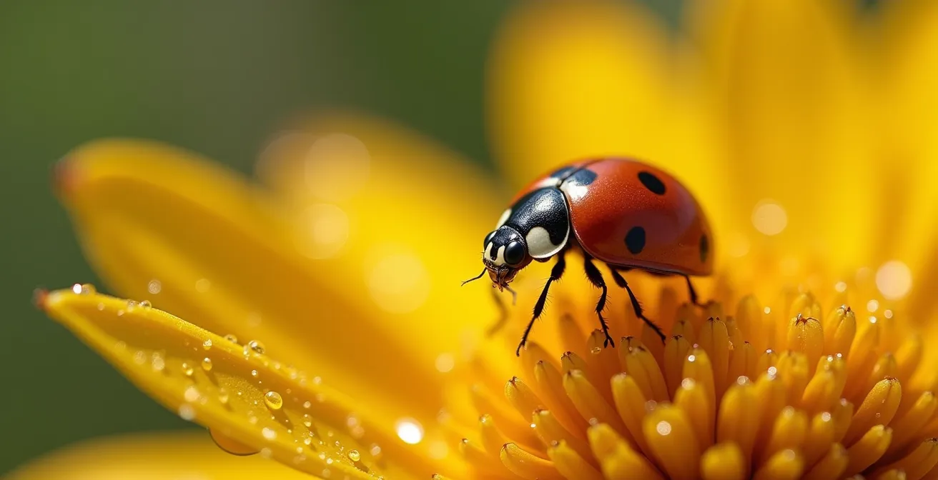 Bancal de flores mediterráneas atrayendo insectos beneficiosos para control biológico de plagas