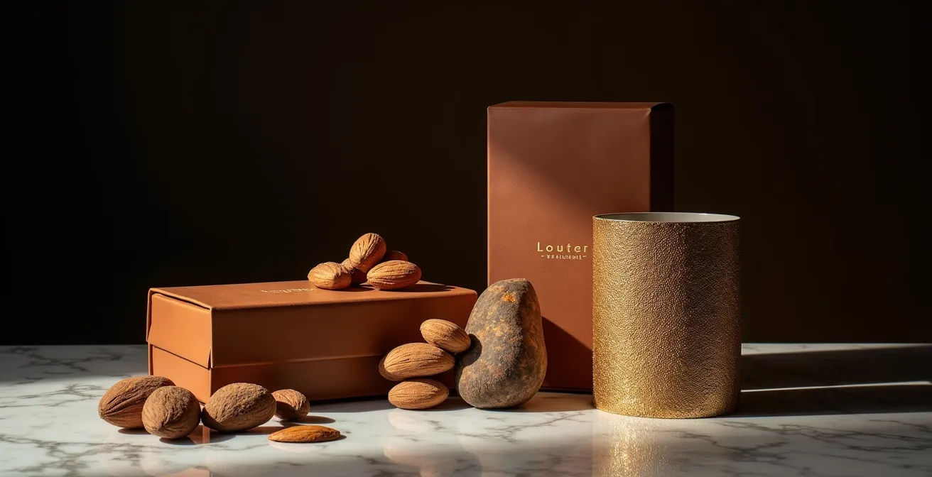 Exposición elegante de productos de diseño creados a partir de subproductos agrícolas españoles