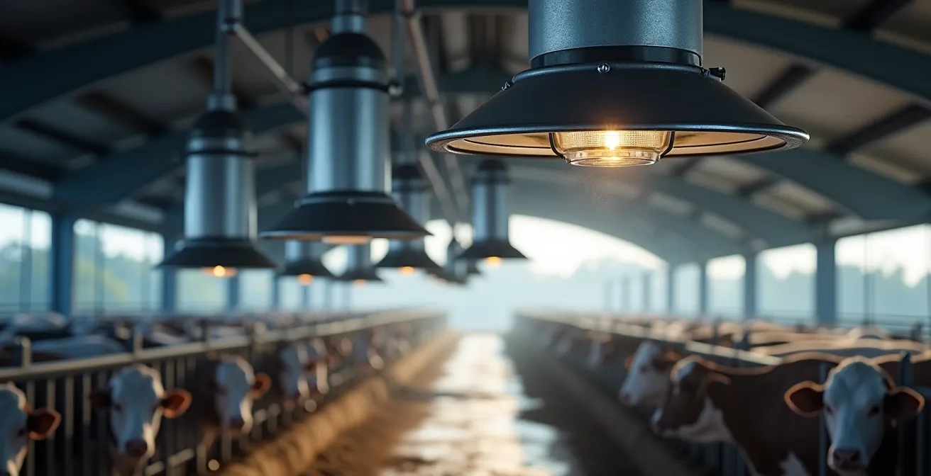 Sistema de ventilación automatizada con sensores en granja porcina